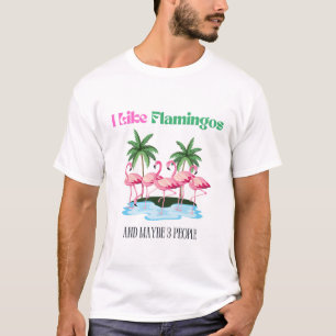 I Like Flamingos and Maybe 3 People T-Shirt