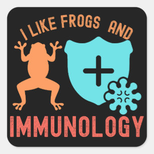 I Like Frogs and Immunology Square Sticker