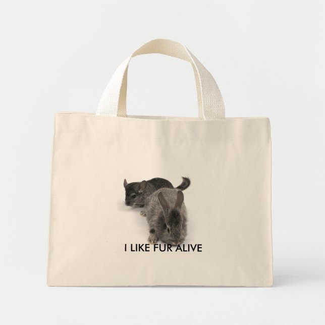 I LIKE FUR ALIVE MINI TOTE BAG (Front)