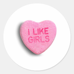 I Like Girls Classic Round Sticker