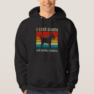 I Like Goats & Maybe 3 People Vintage Farming Fa Hoodie