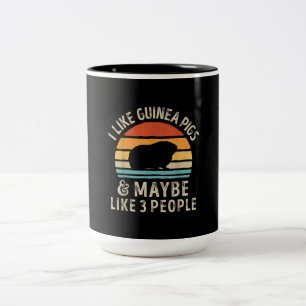 I Like Guinea Pigs And Maybe 3 People Funny Two-Tone Coffee Mug