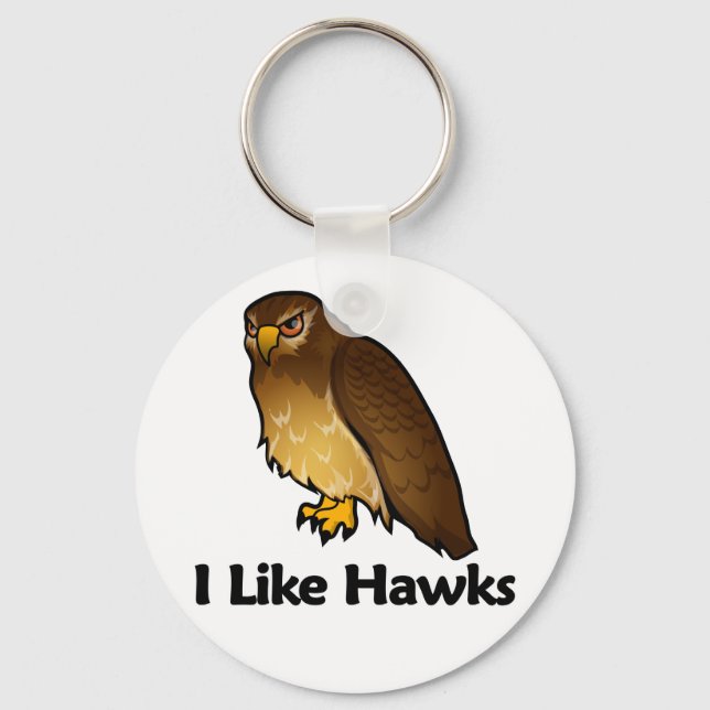 I Like Hawks Key Ring (Front)