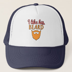 I Like His Beard Romantic Valentines Day Couple Gr Trucker Hat