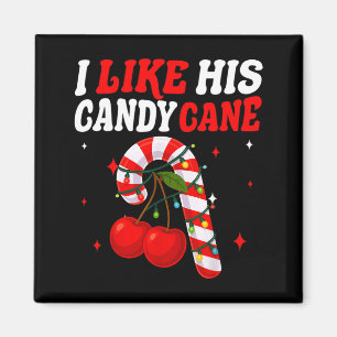 I Like His Candy Cane Couples Matching Christmas F Magnet