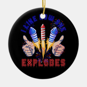 I Like How He Bangs Fireworks 4th of July Independ Ceramic Ornament