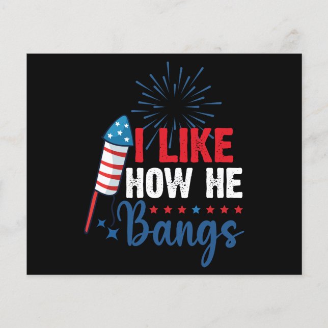 I Like How He Bangs Patriotic July 4th Couple Flyer (Front)