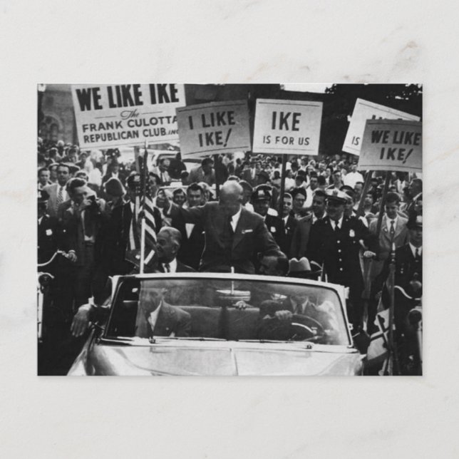 I Like Ike Dwight D. Eisenhower Campaign Postcard (Front)