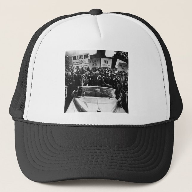I Like Ike Dwight D. Eisenhower Campaign Trucker Hat (Front)