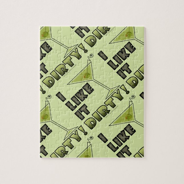I LIKE IT DIRTY! Dirty Martini Cocktail Humour Jigsaw Puzzle (Vertical)