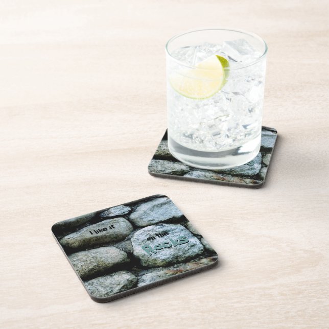 I like it On the Rocks Cork Coaster (Right Side)