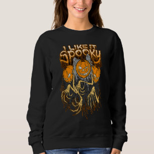 I Like It Spooky Creepy Goth Pumpkin Halloween Sweatshirt