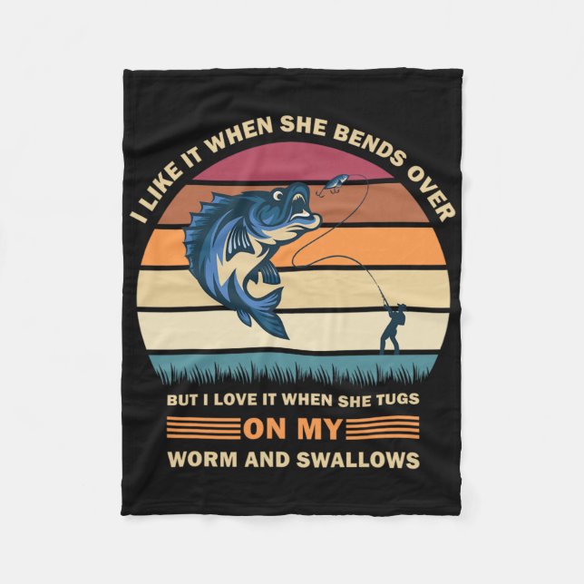 I Like It When She Bends Over But I Love It Funny  Fleece Blanket (Front)