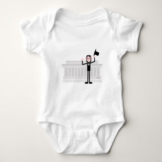 I like lincoln baby bodysuit (Front)