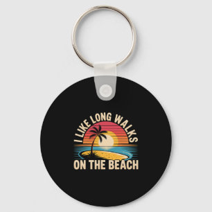 I Like Long Walks On The Beach Summer Tourist - 3 Key Ring