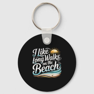 I Like Long Walks On The Beach Summer Tourist - 4 Key Ring