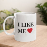 I Like Me Heart  Coffee Mug<br><div class="desc">This design may be personalised in the area provided by changing the photo and/or text. Or it can be customised by clicking Personalise this Template and then choosing the click to customise further option and delete or change the colour of the background, add text, change the text colour or style,...</div>