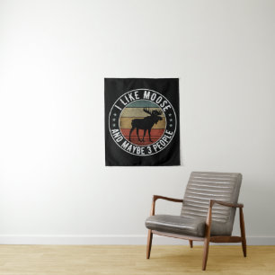 i like moose and maybe 3 people vintage antler tapestry