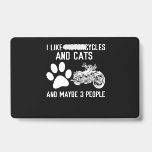 I Like Motorcycles And Cats Funny Art Gift ID Badge