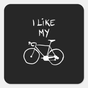 I like my bike square sticker