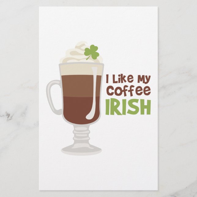I Like My Coffee Irish Stationery (Front)