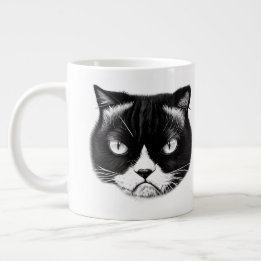 I Like My Coffee Like I Like My Humans Funny Cat Large Coffee Mug