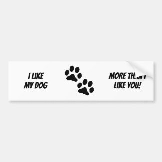 I Like My Dog More Than I Like You! Bumper Sticker