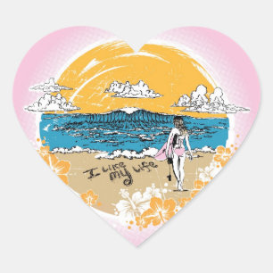 "I like MY life" beach girl stickers
