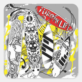 "I like MY life" surfboard stickers
