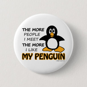 I Like My Penguin 6 Cm Round Badge
