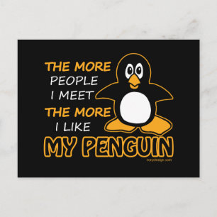 I Like My Penguin Postcard