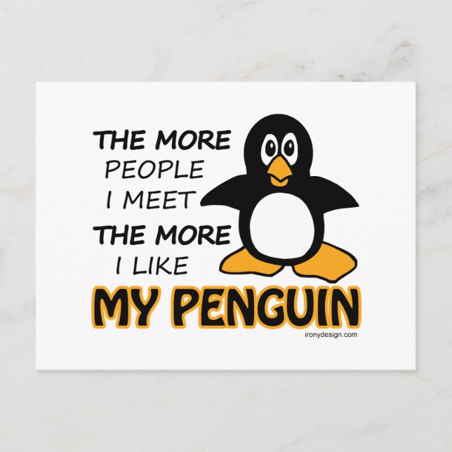 I Like My Penguin Postcard (Front)
