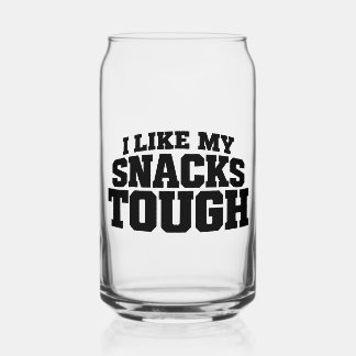 I Like My Snacks Tough Funny Beef Jerky Saying Can Glass