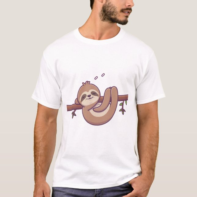 I Like Naps - Napping Sloth T-Shirt (Front)