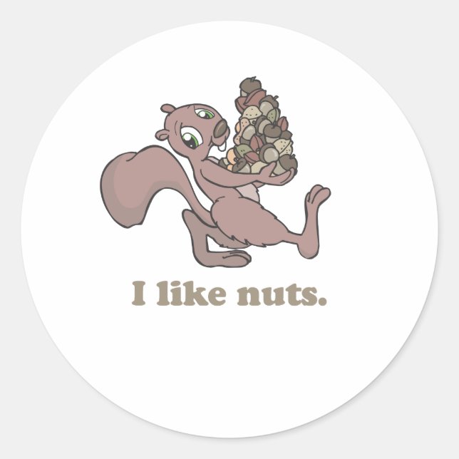 I Like nuts Classic Round Sticker (Front)