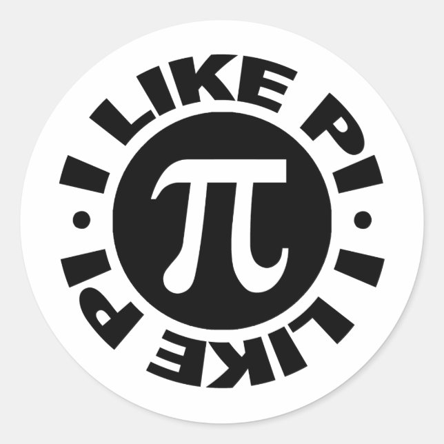 I Like Pi Classic Round Sticker (Front)