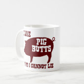 I like Pig Butts and I Cannot Lie BBQ Bacon Coffee Mug (Front Left)