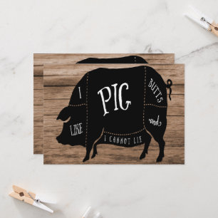 I like Pig Butts Birthday Party Invitation