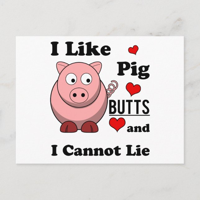 I Like Pig Butts Funny Pork Butt Roast Holiday Postcard (Front)