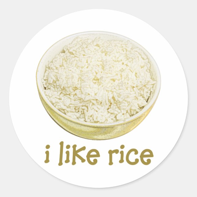 I Like Rice Classic Round Sticker (Front)