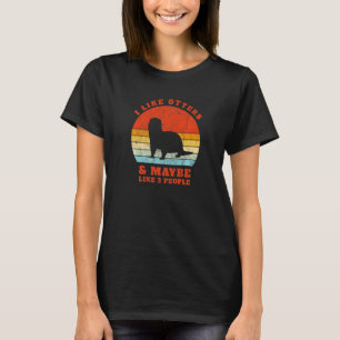 I Like Sea Otters Vintage Sunset Cute Women's Rive T-Shirt