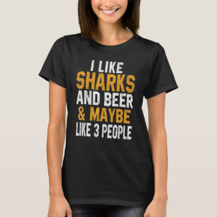 I Like Sharks And Beer Shark Scuba Diving Tige T-Shirt