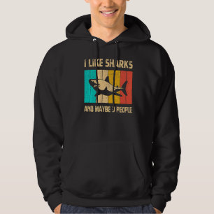 I Like Sharks And Maybe 3 People Marine Biology Vi Hoodie