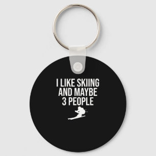 I Like Skiing Ski Skier Snowboard Winter Sports Key Ring