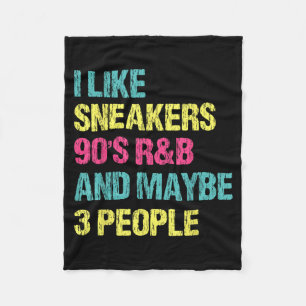 I Like Sneakers 90s RB and Maybe 3 People Vintage Fleece Blanket