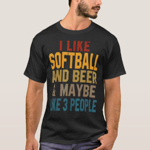 I Like Softball And Beer Softball Coach Dad Mum 1 T-Shirt