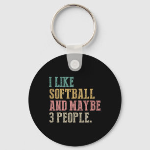 I Like Softll And Maybe 3 People Funny Vintage Sof Key Ring