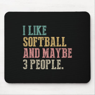 I Like Softll And Maybe 3 People Funny Vintage Sof Mouse Pad