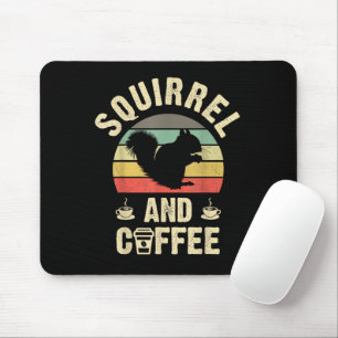 I like Squirrel & Coffee Funny vintage Pet theme l Mouse Pad