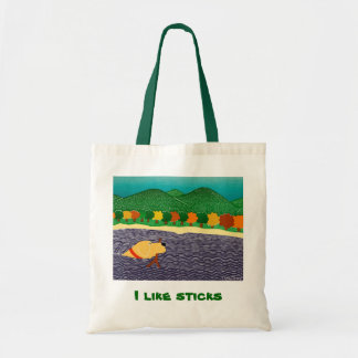 I like sticks-Tote Bag-Stephen Huneck Tote Bag